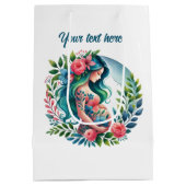 かわいい妊娠ママのカスタマイズ ミディアムペーパーバッグ (裏面)