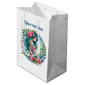 かわいい妊娠ママのカスタマイズ ミディアムペーパーバッグ (裏面アングル)