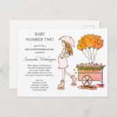 かわいい妊娠ママベビーシャワーを振りかけますメールInv インビテーションポストカード (正面/裏面)