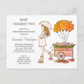 かわいい妊娠ママベビーシャワーを振りかけますメールInv インビテーションポストカード (正面)