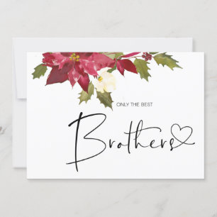 かわいい妊娠リビールブラザー新生児クリスマス カード