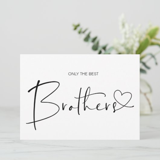 かわいい妊娠リビールブラザー私たちは期待しているベビー カード (スタンド正面)