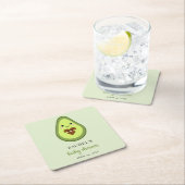 かわいい妊娠中のアボカドベイビーシャワーフィエスタカワイイ スクエアペーパーコースター (インサイチュ)