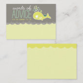 かわいい妊娠中のクジラの赤ちゃんシャワーママアドバイスカード アドバイスカード (正面/裏面)