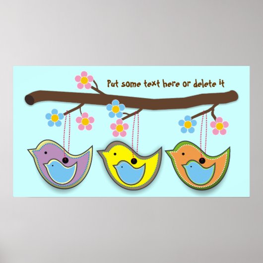 かわいい妊娠中の青いバーディズポスター ポスター (正面)