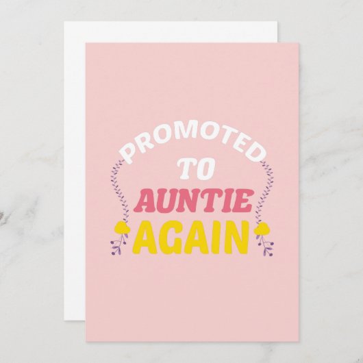 かわいい妊娠報告:おばちゃんに昇格 案内状 (正面/裏面)