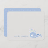 かわいい妊娠青鯨少年の赤ちゃんシャワーありがとう ノートカード (正面/裏面)