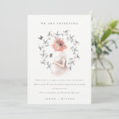 かわいい妊婦の葉のベビー発表 サンキューカード (スタンド正面)