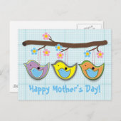 かわいい妊婦の青い母の日はがき シーズンポストカード (正面/裏面)