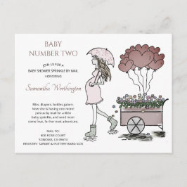 かわいい妊婦ベビーシャワーバイメール インビテーションポストカード