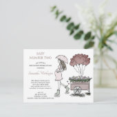 かわいい妊婦ベビーシャワーバイメール インビテーションポストカード (スタンド正面)