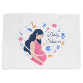 かわいい妊婦用ベビーシャワー ラージペーパーバッグ (正面)