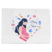 かわいい妊婦用ベビーシャワー ラージペーパーバッグ (裏面)