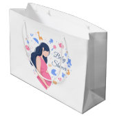 かわいい妊婦用ベビーシャワー ラージペーパーバッグ (裏面アングル)