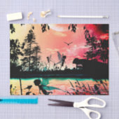 かわいい妖精および鳥 薄葉紙 (クラフト)