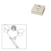 かわいい妖精が大きなハートを持ち ラバースタンプ (押印)