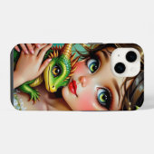 かわいい妖精とドラゴンのテーマの女の子の iPhoneケース (裏面横)