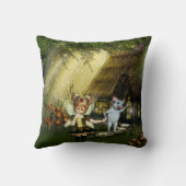 かわいい妖精と白いネズミ クッション (裏面)