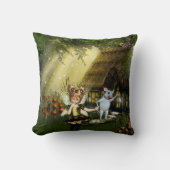 かわいい妖精と白いネズミ クッション (正面)