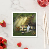 かわいい妖精と白いネズミ スタンダードカクテルナプキン (インサイチュ)