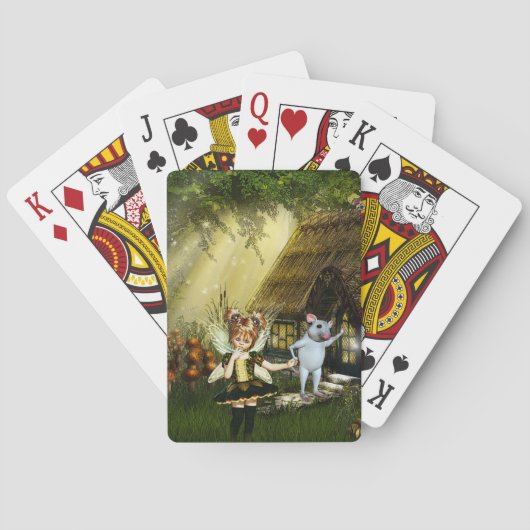 かわいい妖精と白いネズミ トランプ (裏面)