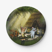 かわいい妖精と白いネズミ ペーパープレート (正面)