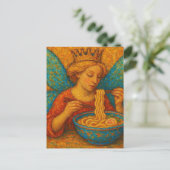 かわいい妖精と青い翼のラーメン食べ|過去記事 ポストカード (スタンド正面)