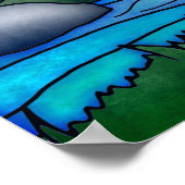 かわいい妖精に乗るユニコーン子供へアーお洒落 ポスター (角)