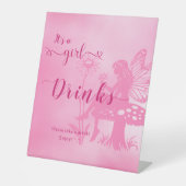 かわいい妖精のキノコと花の赤ちゃんシャワードリンク 台座サイン (正面)