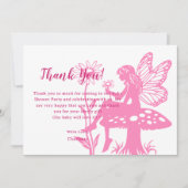 かわいい妖精のキノコと花の赤ちゃんシャワー サンキューカード (正面)