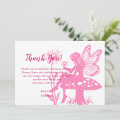 かわいい妖精のキノコと花の赤ちゃんシャワー サンキューカード (スタンド正面)