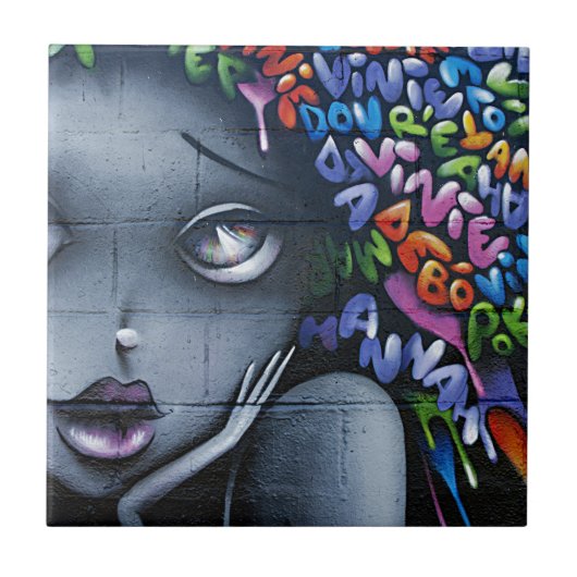 かわいい妖精のグラフィティ タイル (正面)