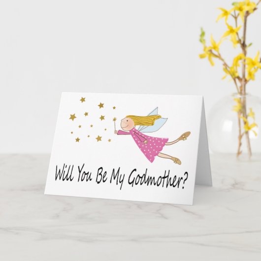 かわいい妖精のゴッドマザー提案写真 カード (黄色い花)