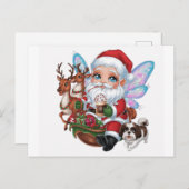 かわいい妖精のサンタクロース輝く。 ポストカード (正面/裏面)