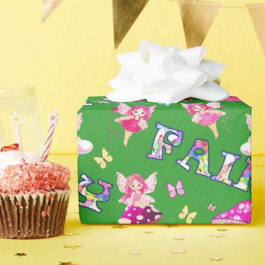 かわいい妖精のパターンパーティーのラップ ラッピングペーパー (誕生日パーティー)