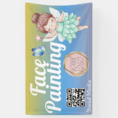 かわいい妖精のフェイスペイントアーティストバナー 横断幕 (縦)
