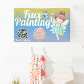 かわいい妖精のフェイスペイントアーティスト バナー 横断幕 (インサイチュ)