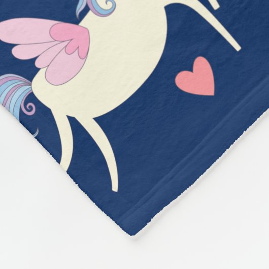 かわいい妖精のプリンセスと一角獣の子どもたち フリースブランケット (角)