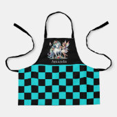 かわいい妖精のユニコーン追加の名前の女の子 エプロン (正面)