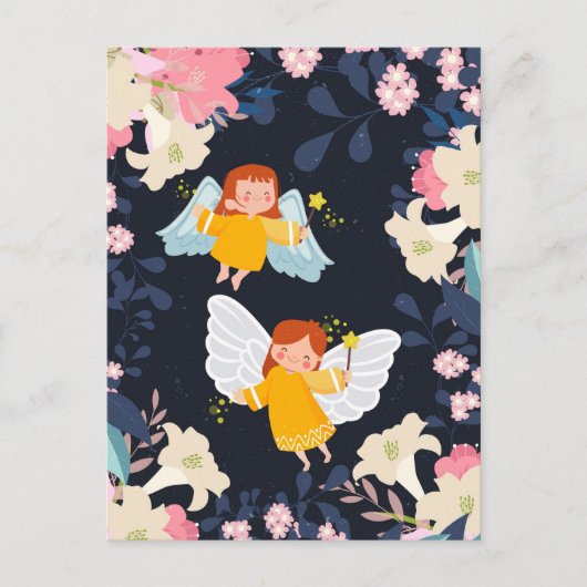 かわいい妖精の休日はがき シーズンポストカード (正面)