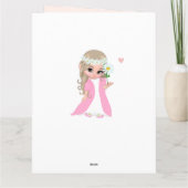 かわいい妖精の女の子がライトピンクの誕生日カードに カード (裏面)