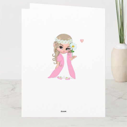 かわいい妖精の女の子の誕生日カード カード (裏面)