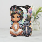 かわいい妖精の女の子誕生日カード | グリーティングカード (スタンド正面)