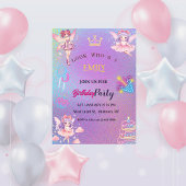 かわいい妖精の子供の誕生日  招待状