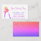 かわいい妖精の家の清掃サービス 名刺 (正面/裏面)