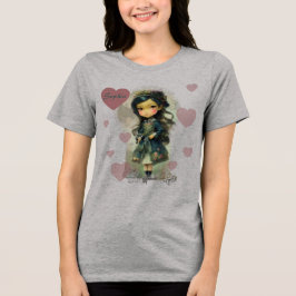 かわいい妖精の少女 トライブレンドＴシャツ