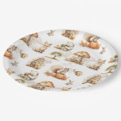 かわいい妖精の森の動物模様 ペーパープレート (アングル)
