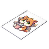 かわいい妖精の猫ミルクシェイクを飲む ノートブック (左側)