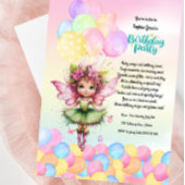 かわいい妖精の誕生日パーティーの招待 – ガーデンパーティー 招待状