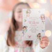 かわいい妖精の誕生日招待状、ピクシーパーティー 招待状